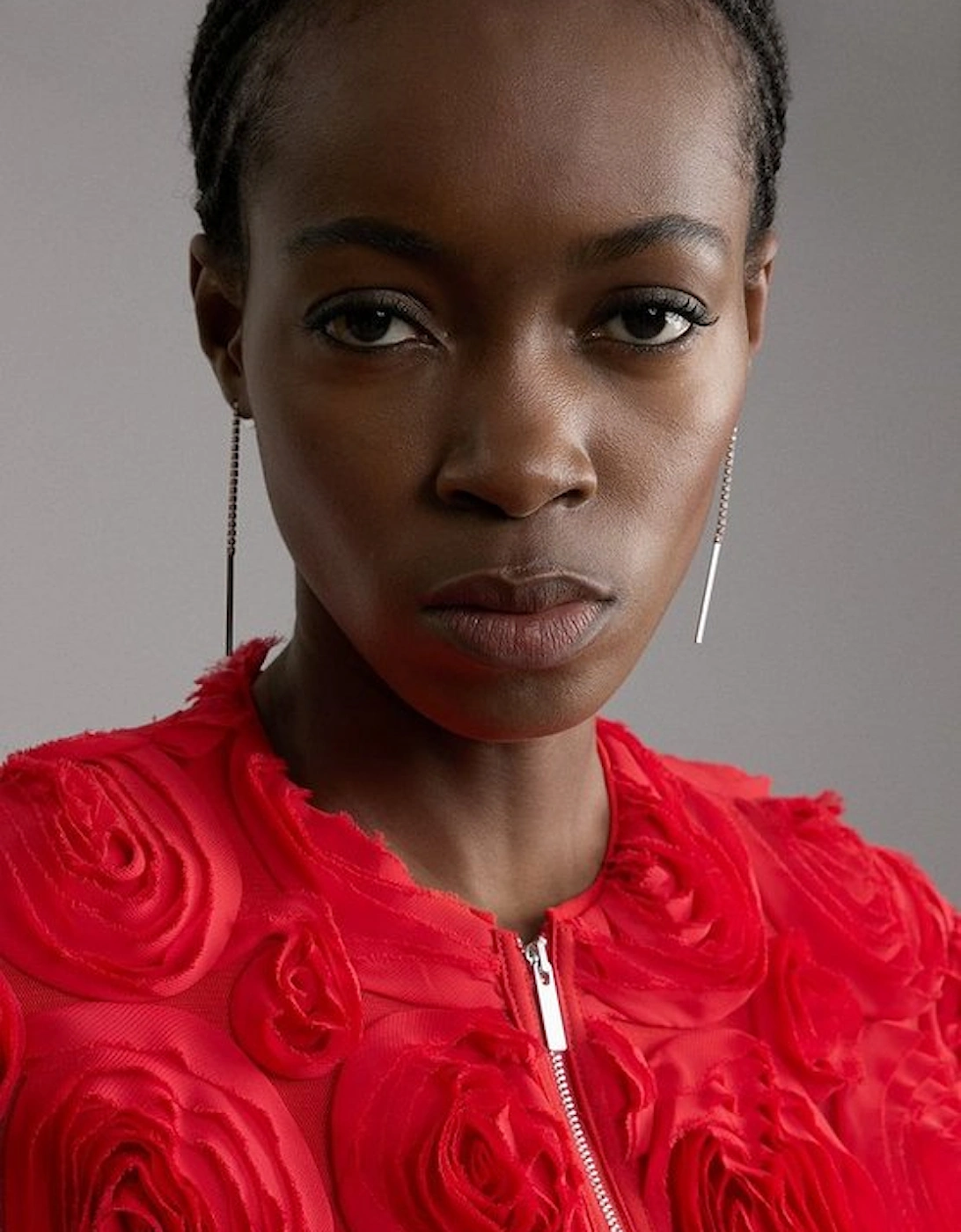 Crinkle Rosette Woven Bomber Jacket