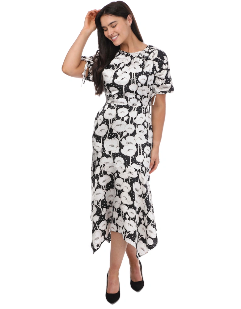 Abriee Puff Sleeve Midi Dress