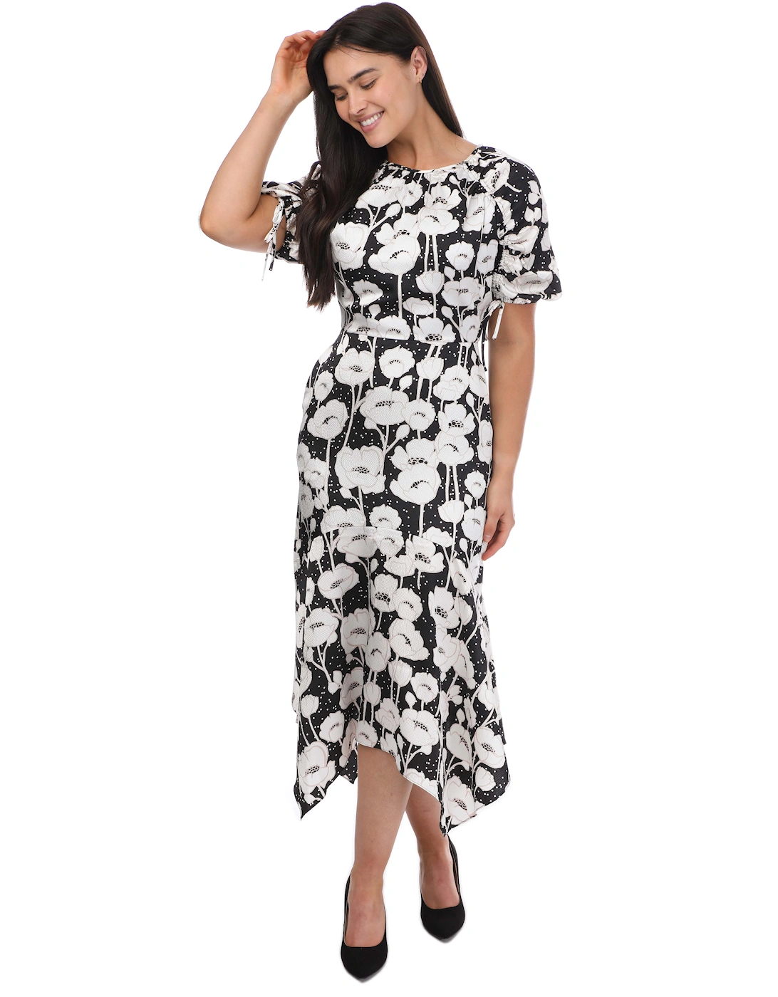 Ted Baker Women's Abriee Puff Sleeve Midi Dress - Black - Size: 16