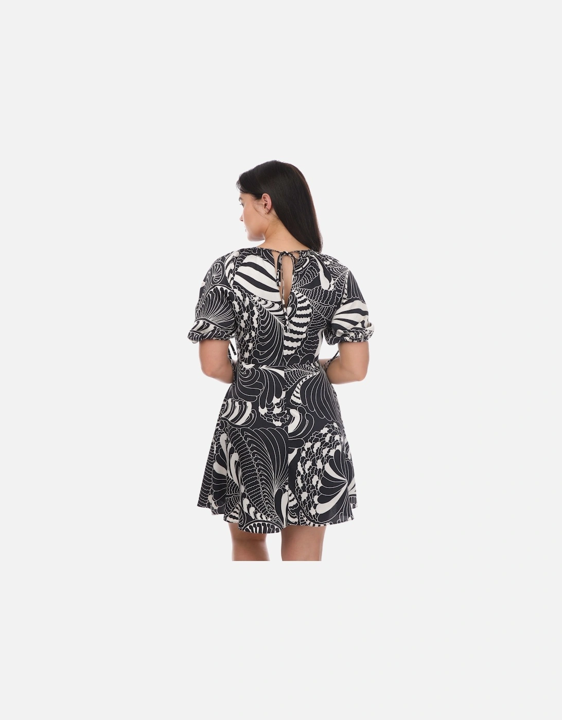 Faridda Printed Puff Sleeve Printed Mini Dress