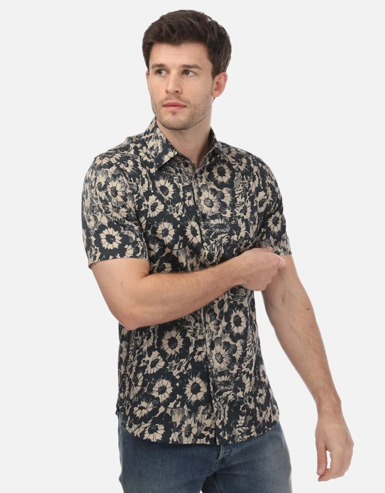 Aibsho Monochrome Floral Print Shirt