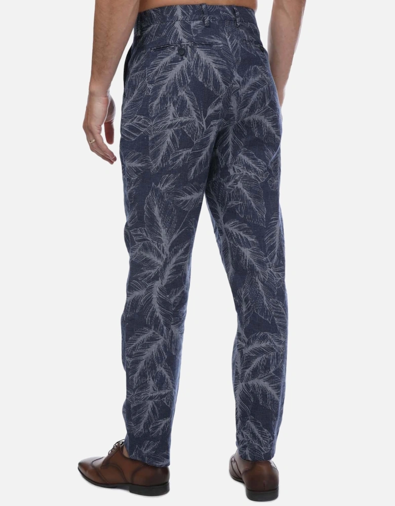 Postot Cotton Linen Printed Trousers