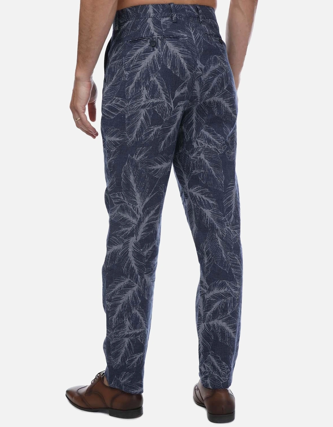 Postot Cotton Linen Printed Trousers