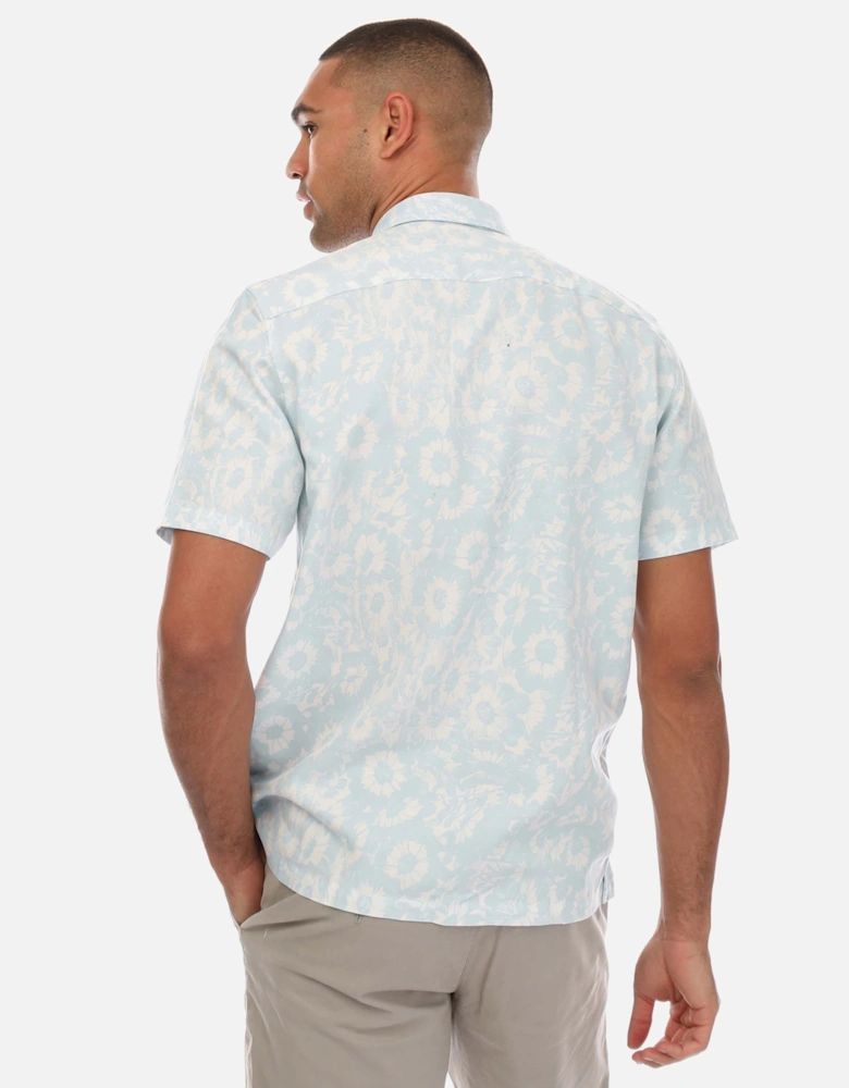 Flaisby Linen Blend Floral Print Shirt - Mens Flaisby Linen Blend Floral Print Shirt