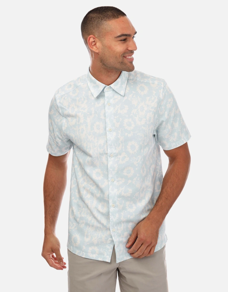 Flaisby Linen Blend Floral Print Shirt - Mens Flaisby Linen Blend Floral Print Shirt