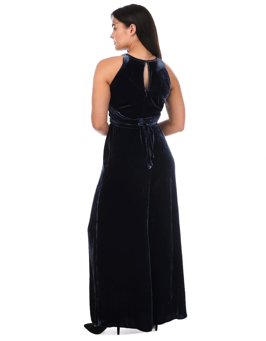 Libbiey Velvet Wrap Bodice Jumpsuit