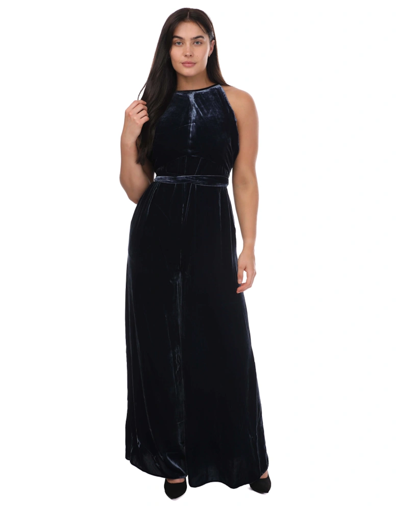 Libbiey Velvet Wrap Bodice Jumpsuit