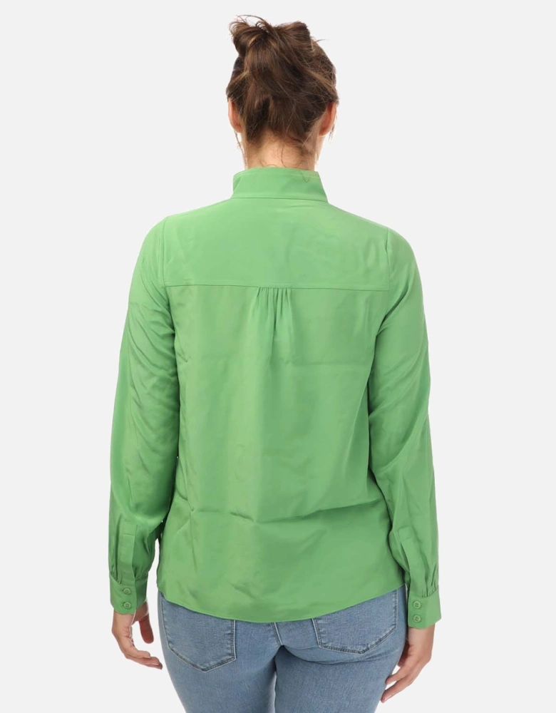 Marylou Silk Shirt With Stand Collar