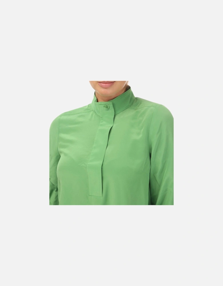 Marylou Silk Shirt With Stand Collar