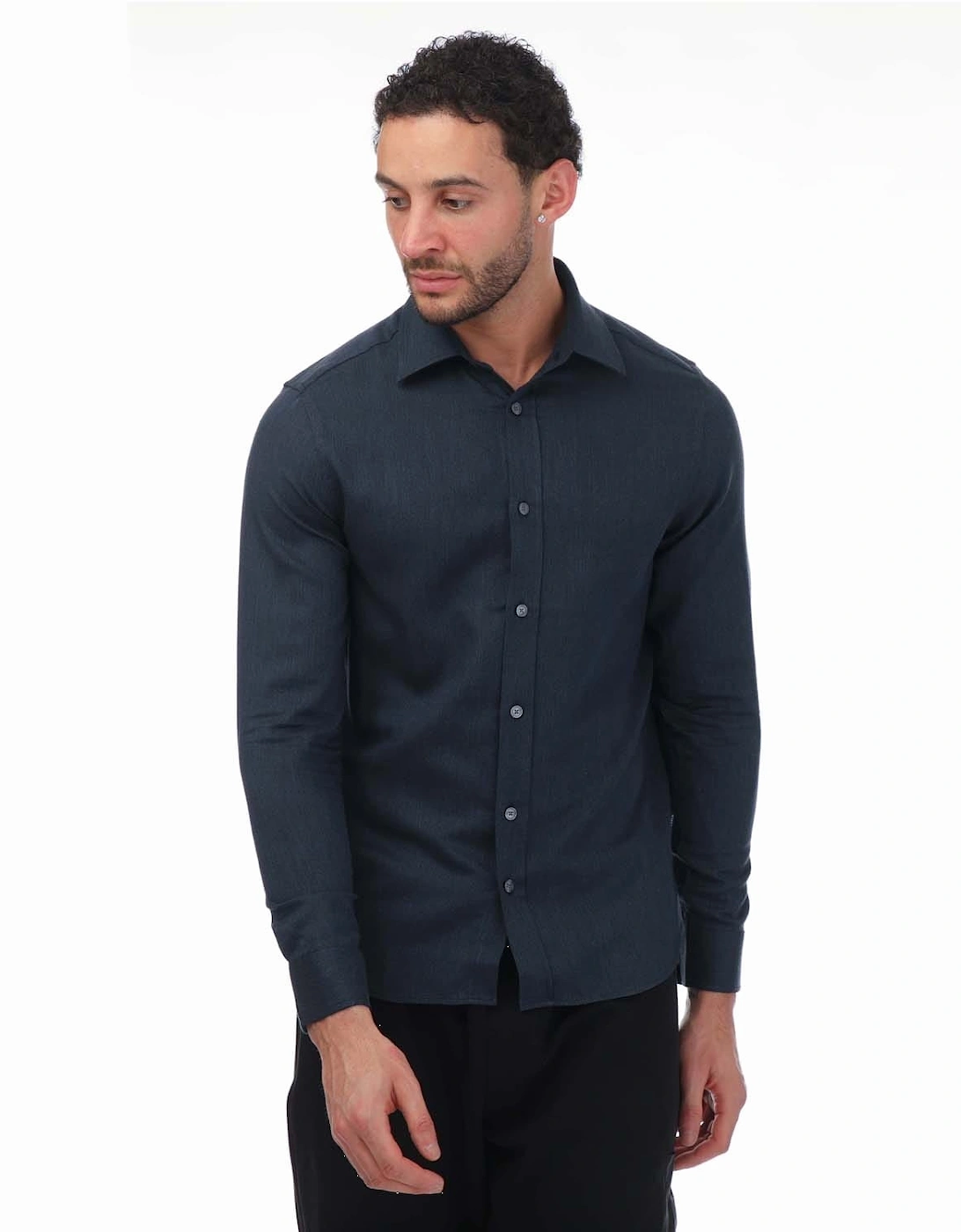 Crotone Long Sleeve Herringbone Shirt, 5 of 4