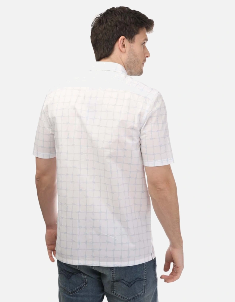 Udine Short Sleeve Rope Print Checked Shirt