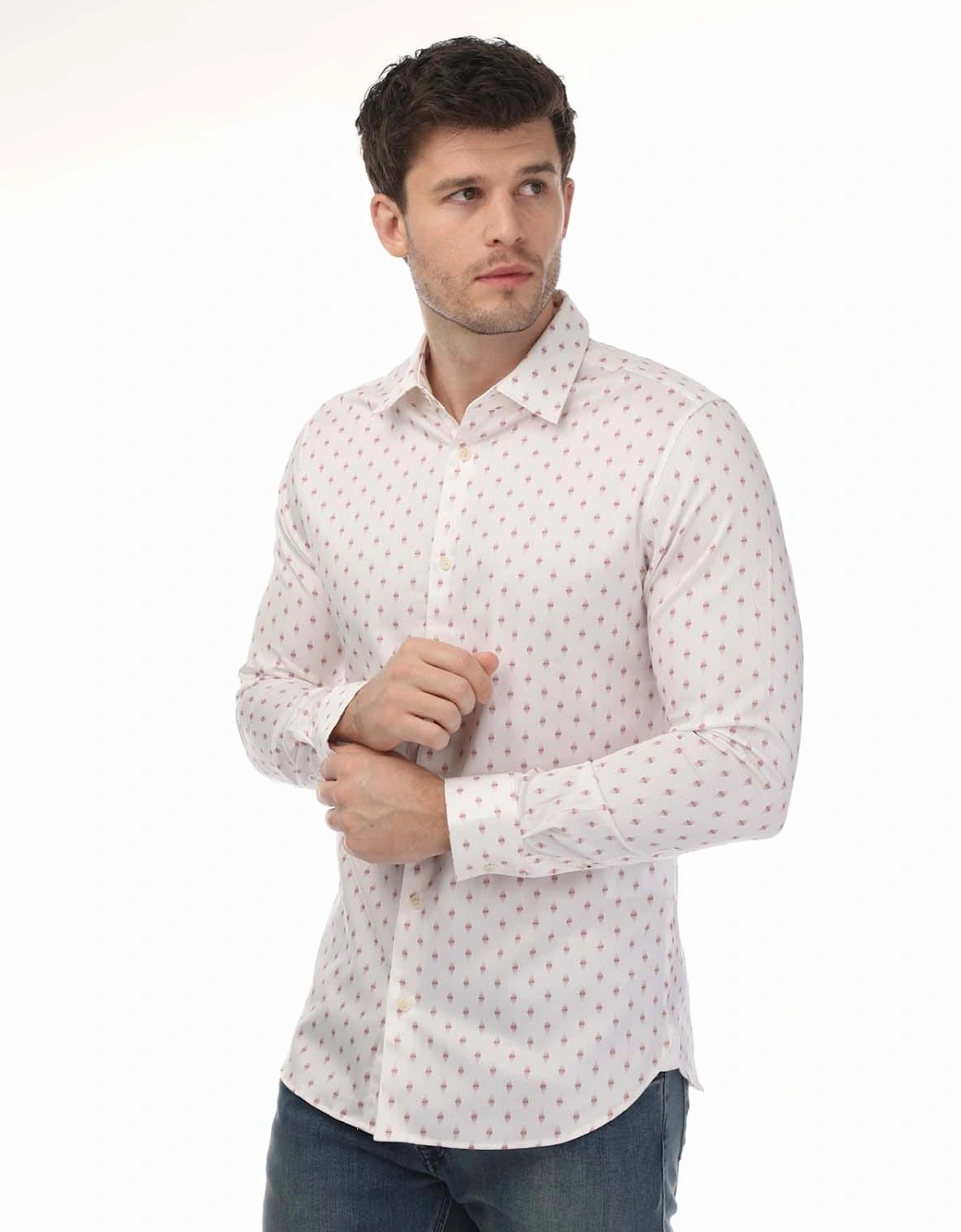 Ardea Long Sleeve Geo Print Shirt, 5 of 4