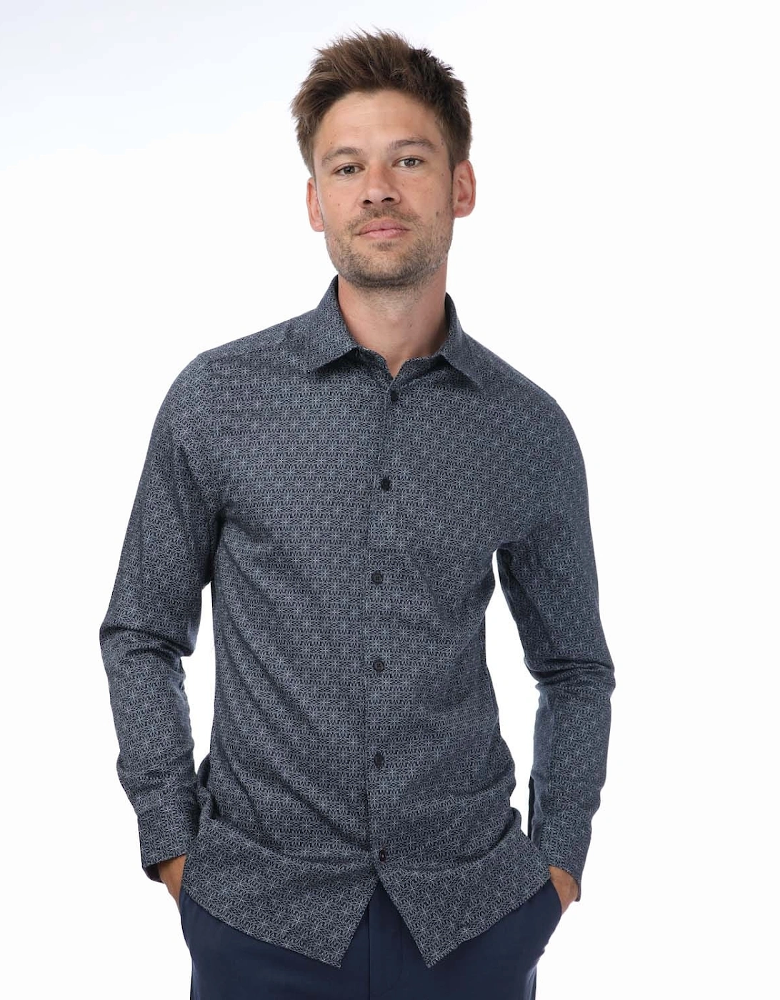 Pavia Long Sleeve Geo Print Shirt, 5 of 4