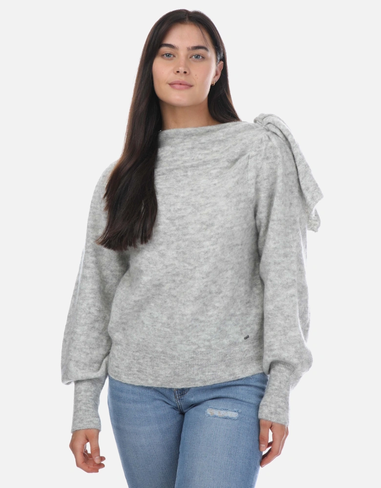 Larbow Bow Embellished Jumper - Larbow Statement Bow Sweater