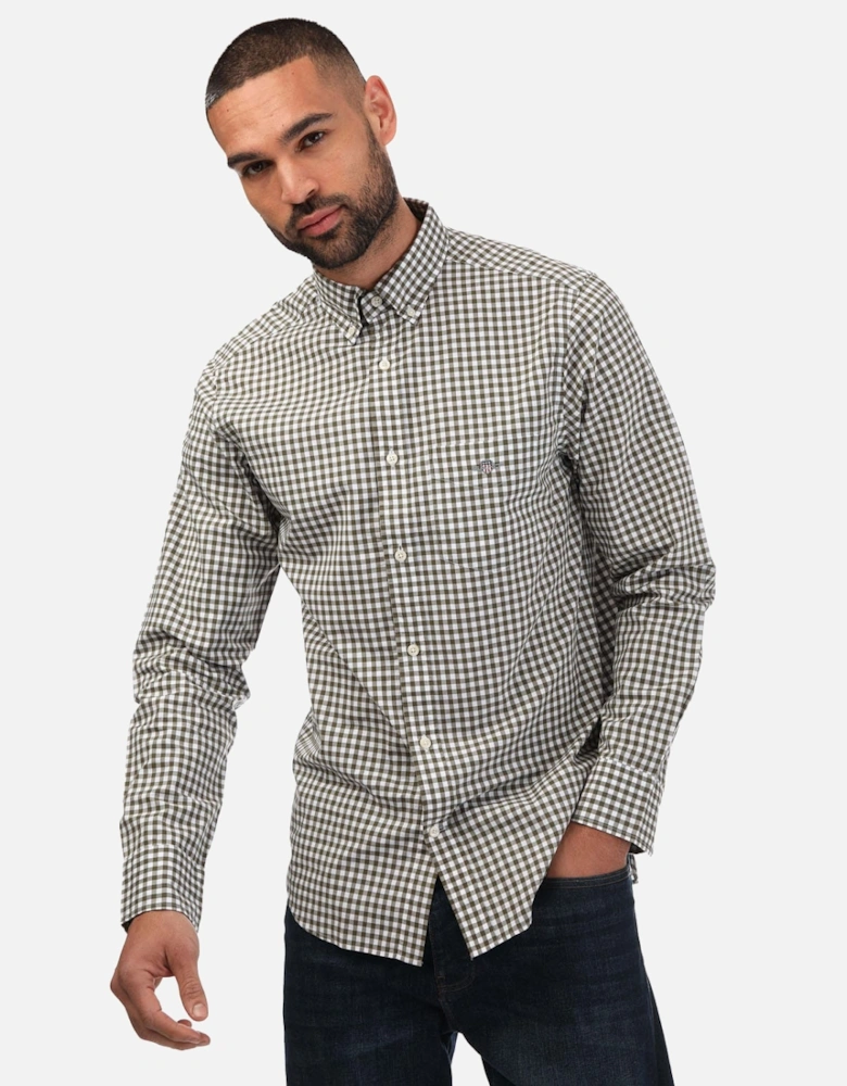 Mens Regular Fit Gingham Poplin Shirt