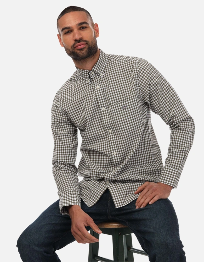 Mens Regular Fit Gingham Poplin Shirt