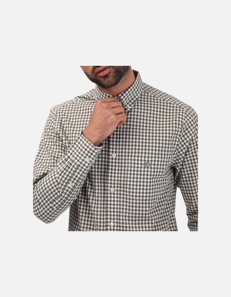 Mens Regular Fit Gingham Poplin Shirt