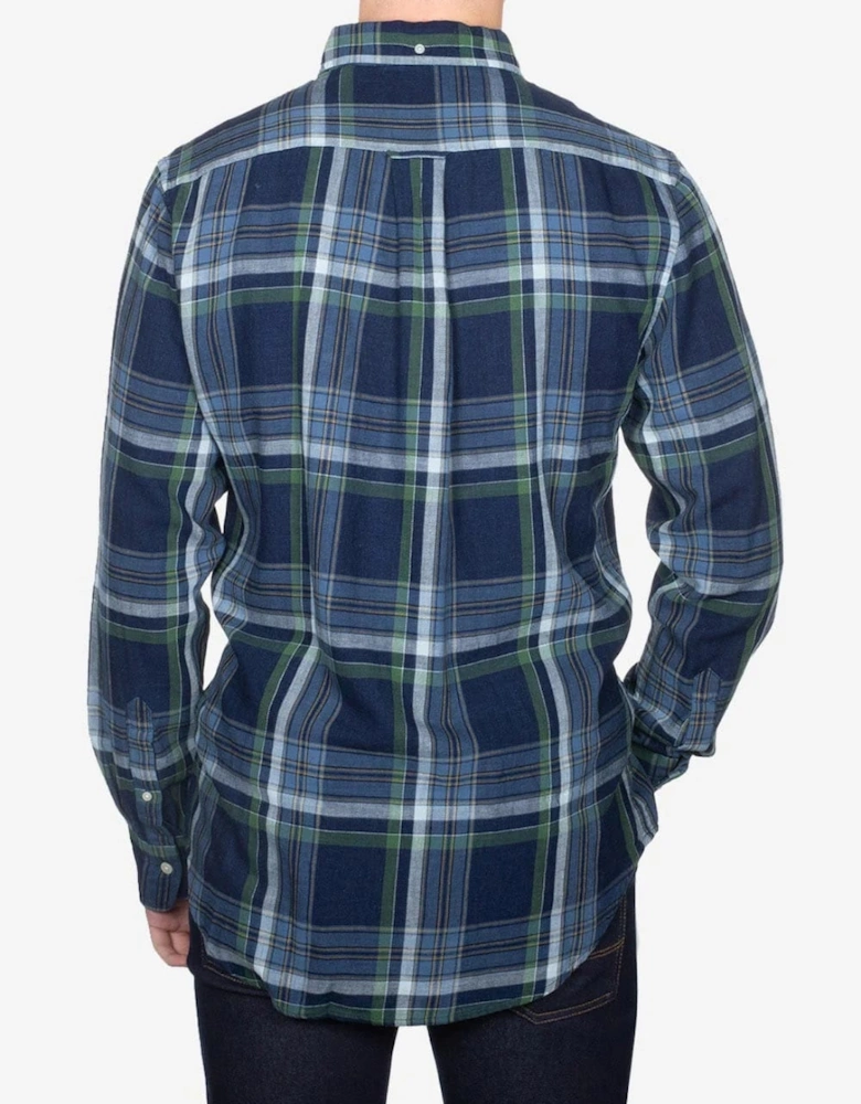 Mens Regular Fit Indigo Twill Check Shirt