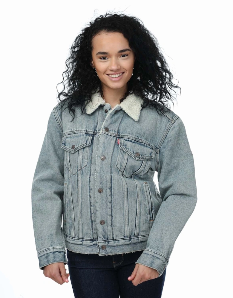 Ex-Boyfriend Sherpa Trucker Jacket - Womens Ex-Boyfriend Sherpa Trucker Jacket