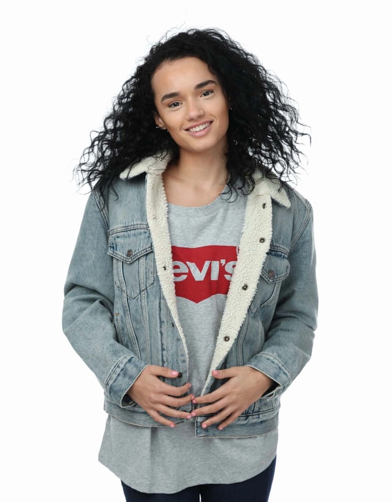 Ex-Boyfriend Sherpa Trucker Jacket - Womens Ex-Boyfriend Sherpa Trucker Jacket