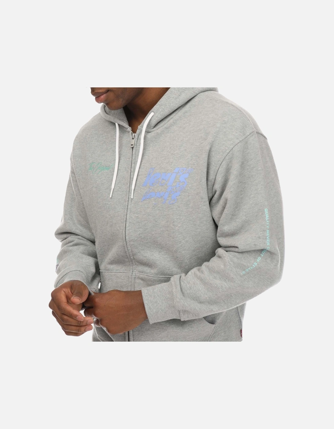 Mens Relaxed Graphic Zip Hoody