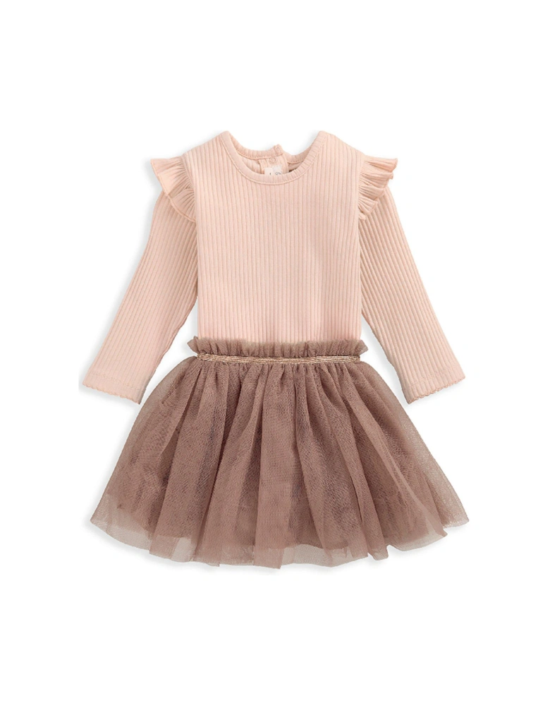 Baby Girls 2 Piece Bodysuit & Mesh Tutu Set - Pink