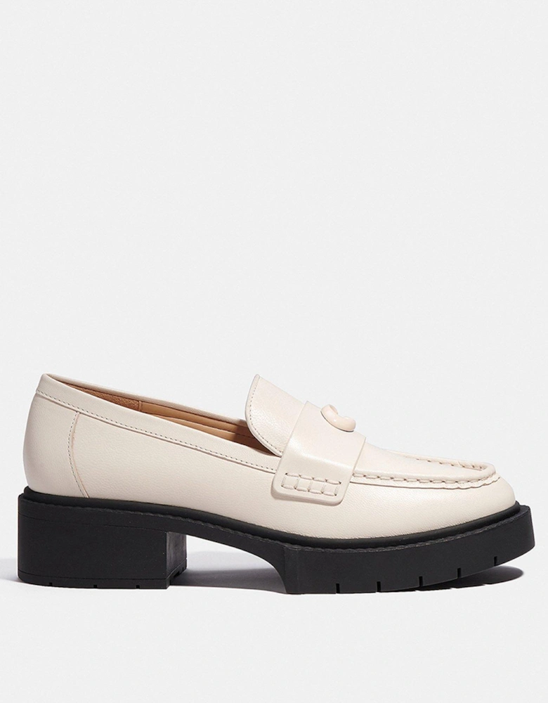 Leah Leather Loafers - Chalk