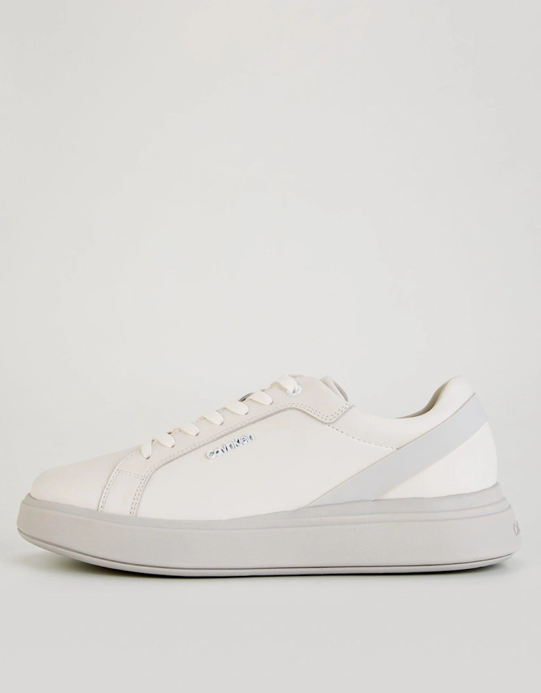 Heel Strap Leather Trainer - White