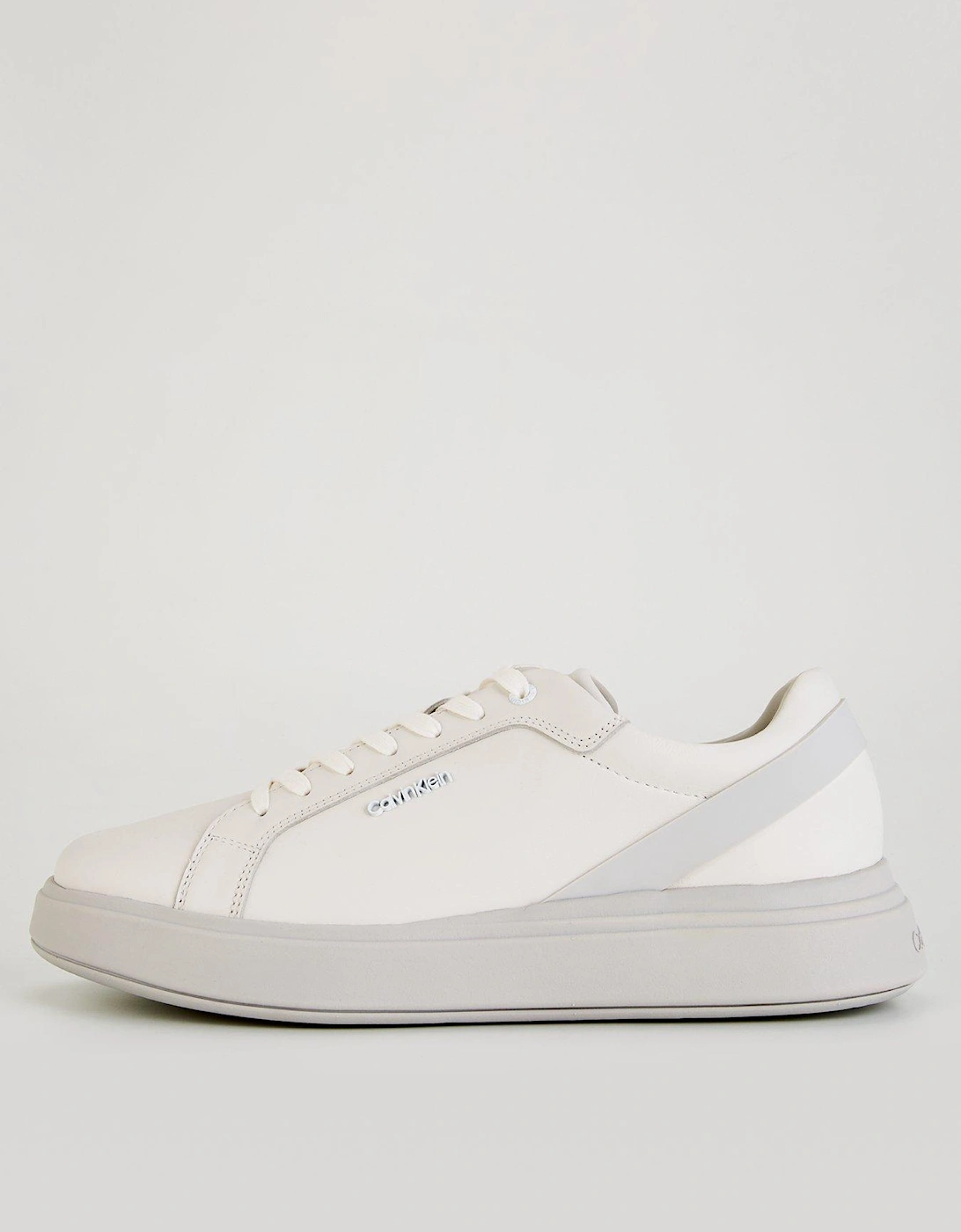 Heel Strap Leather Trainer - White, 8 of 7