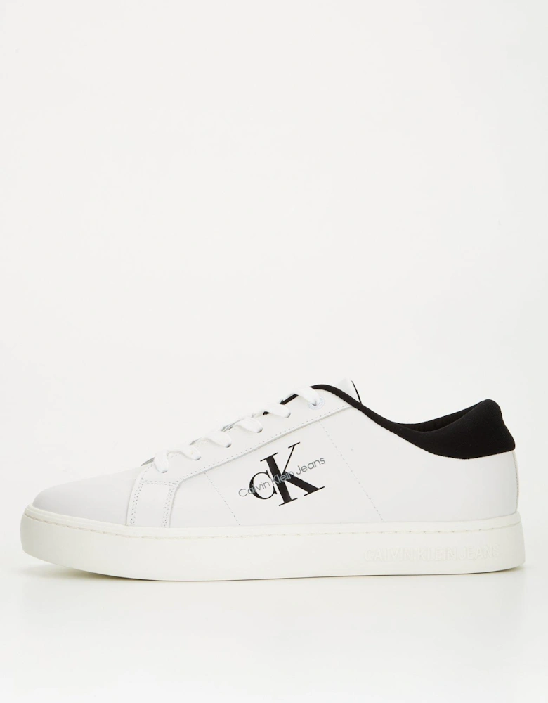 Classic Cupsole Low Leather Trainer - White/black