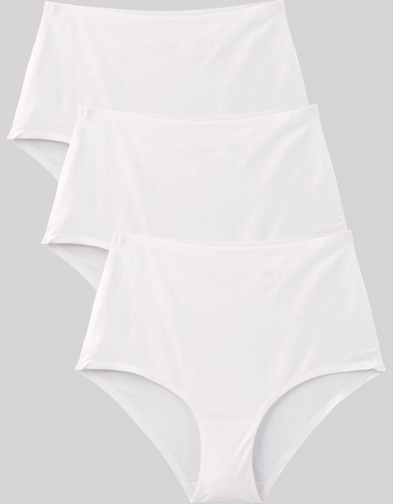 Bonded 3 Pack High Waisted Briefs - White