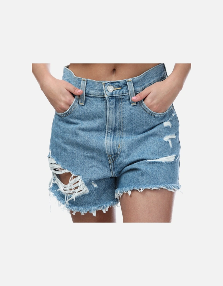 Womens High Waisted Mom Shorts