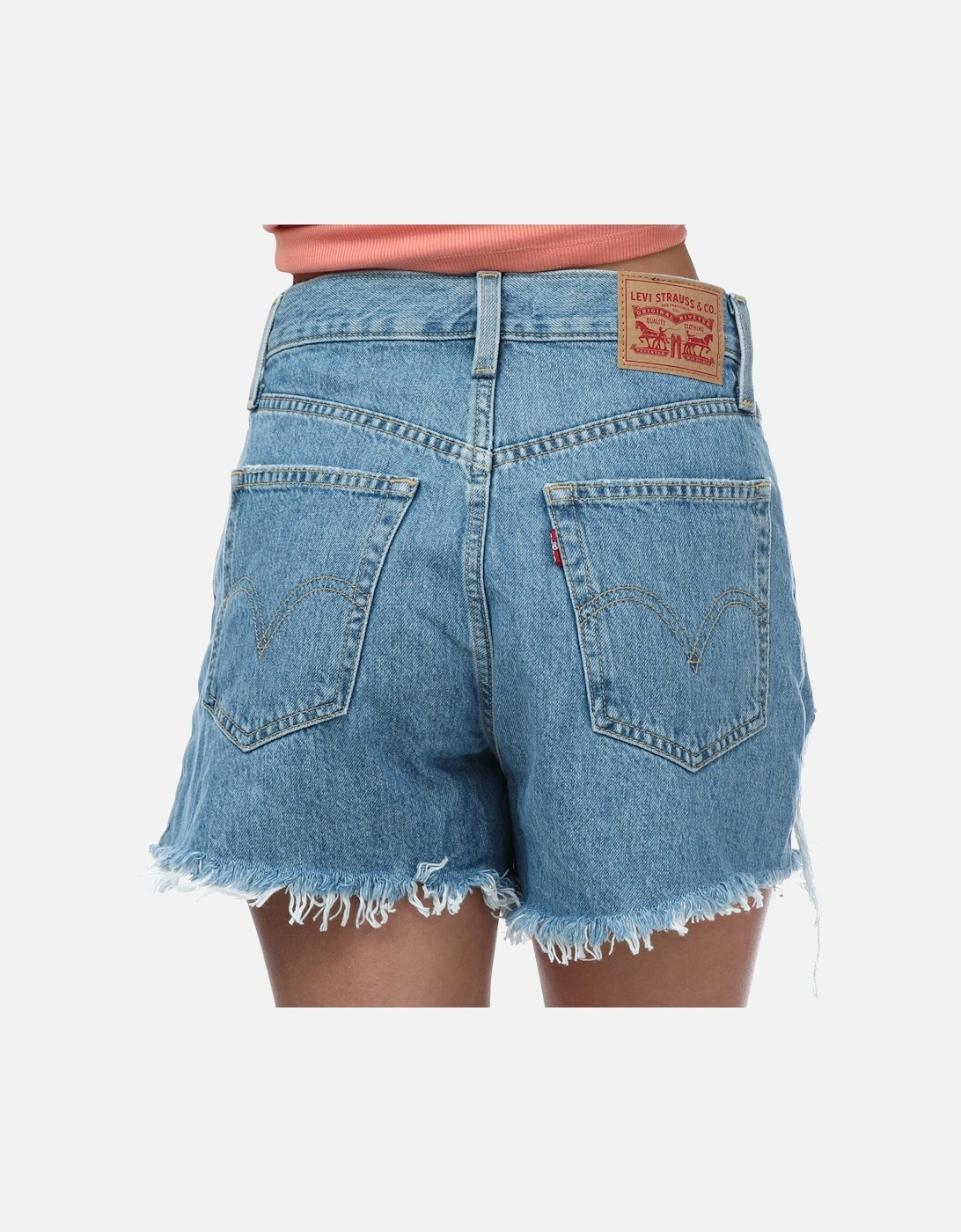 Womens High Waisted Mom Shorts