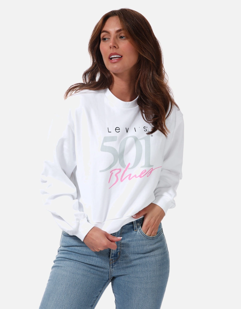 Womens Graphic Vintage Crew Sweatshirt