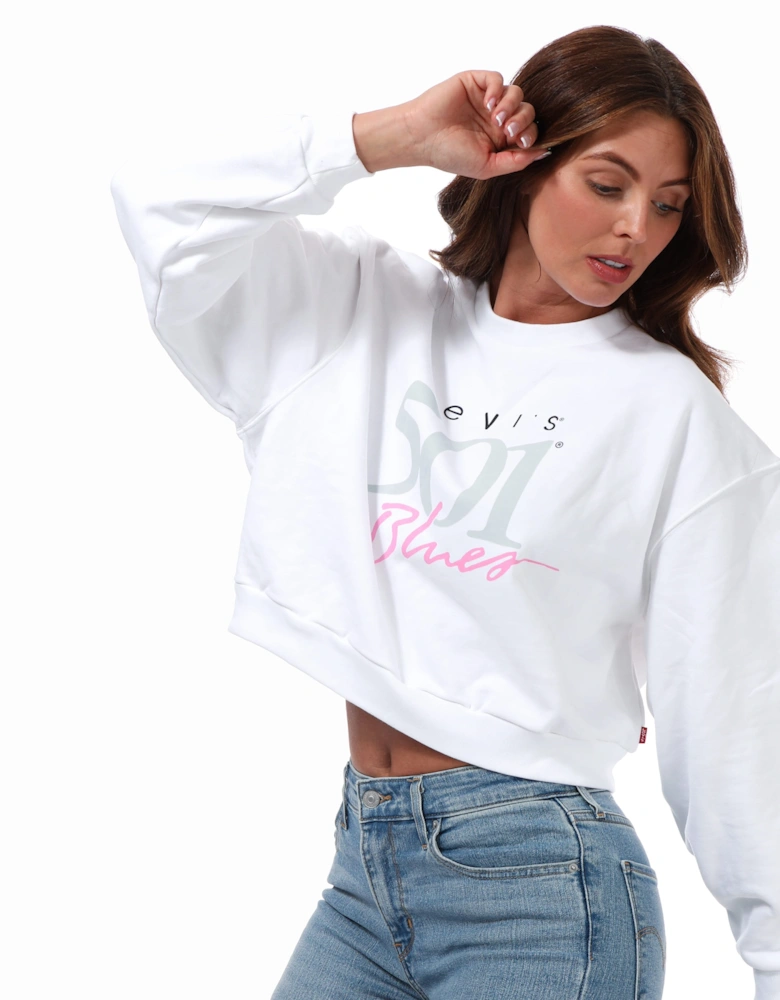 Womens Graphic Vintage Crew Sweatshirt