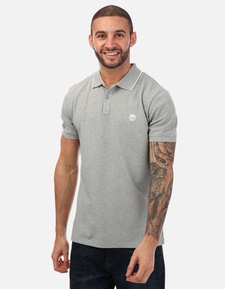 Mens Printed Neck Polo Shirt
