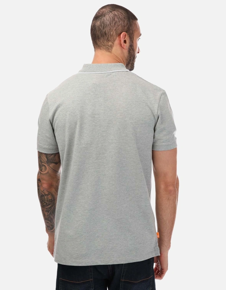 Mens Printed Neck Polo Shirt