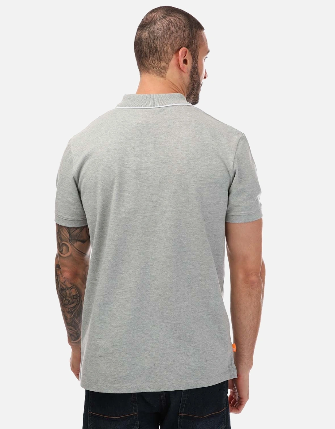 Mens Printed Neck Polo Shirt