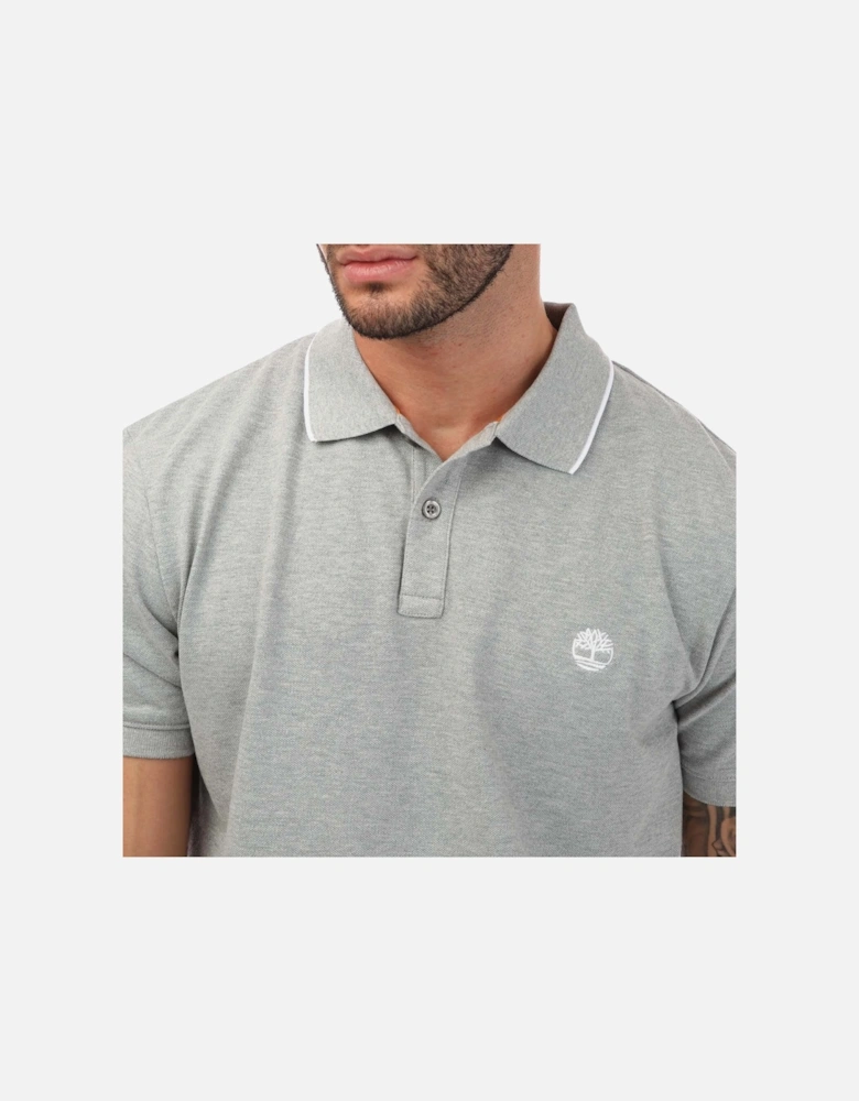 Mens Printed Neck Polo Shirt
