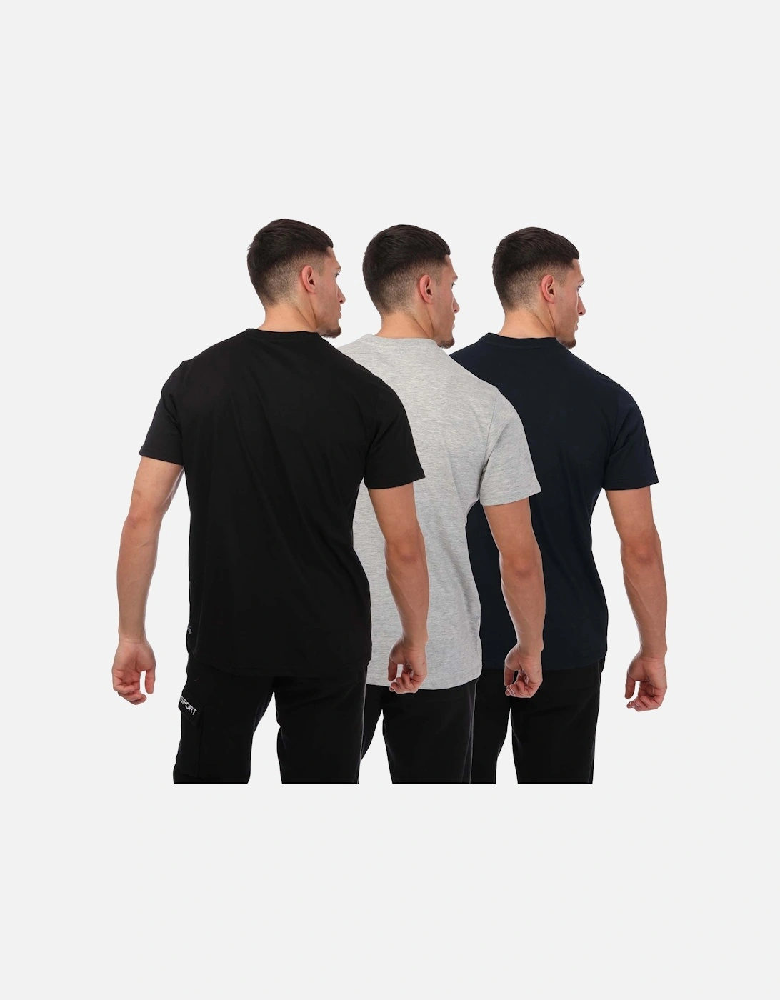 Mens 3 Pack Embroidered Logo T-Shirt