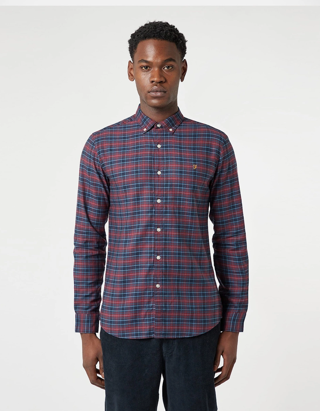 Mens Fraser Checked Long Sleeve Shirt, 6 of 5