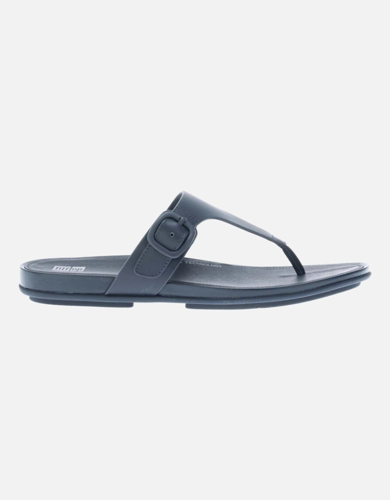 Womens Gracie Rubber-Buckle Toe-Post Sandals