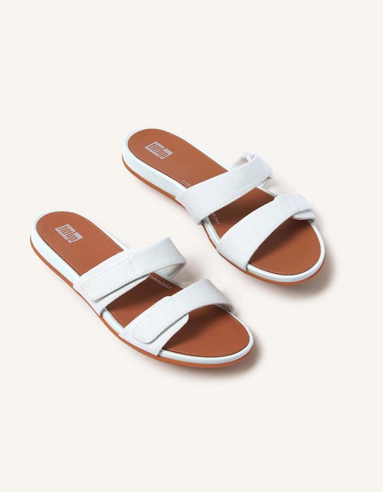 Womens Gracie Adjustable Canvas Slide Sandals