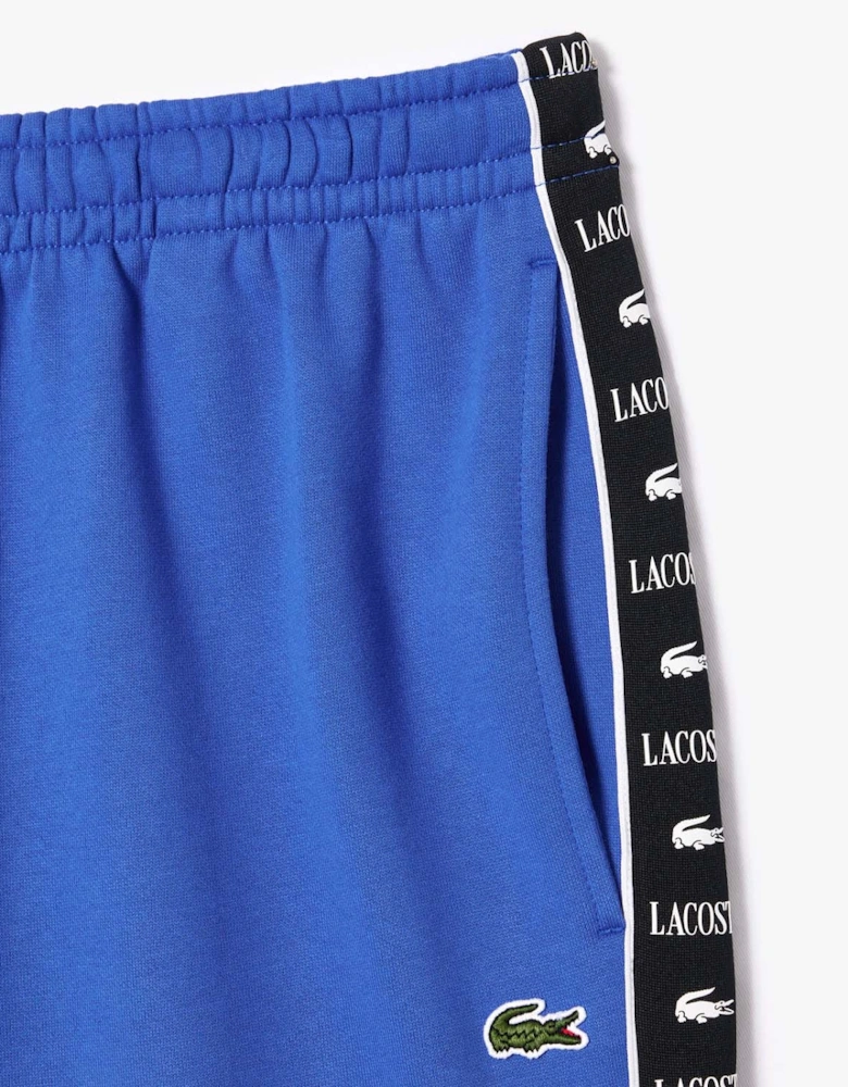 Logo Stripe Fleece Jogger Shorts