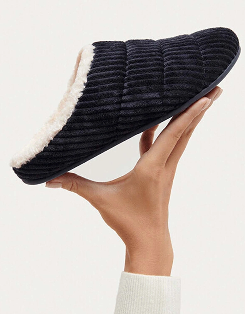 Womens Chrissie Fleece-Lined Corduroy Slippers