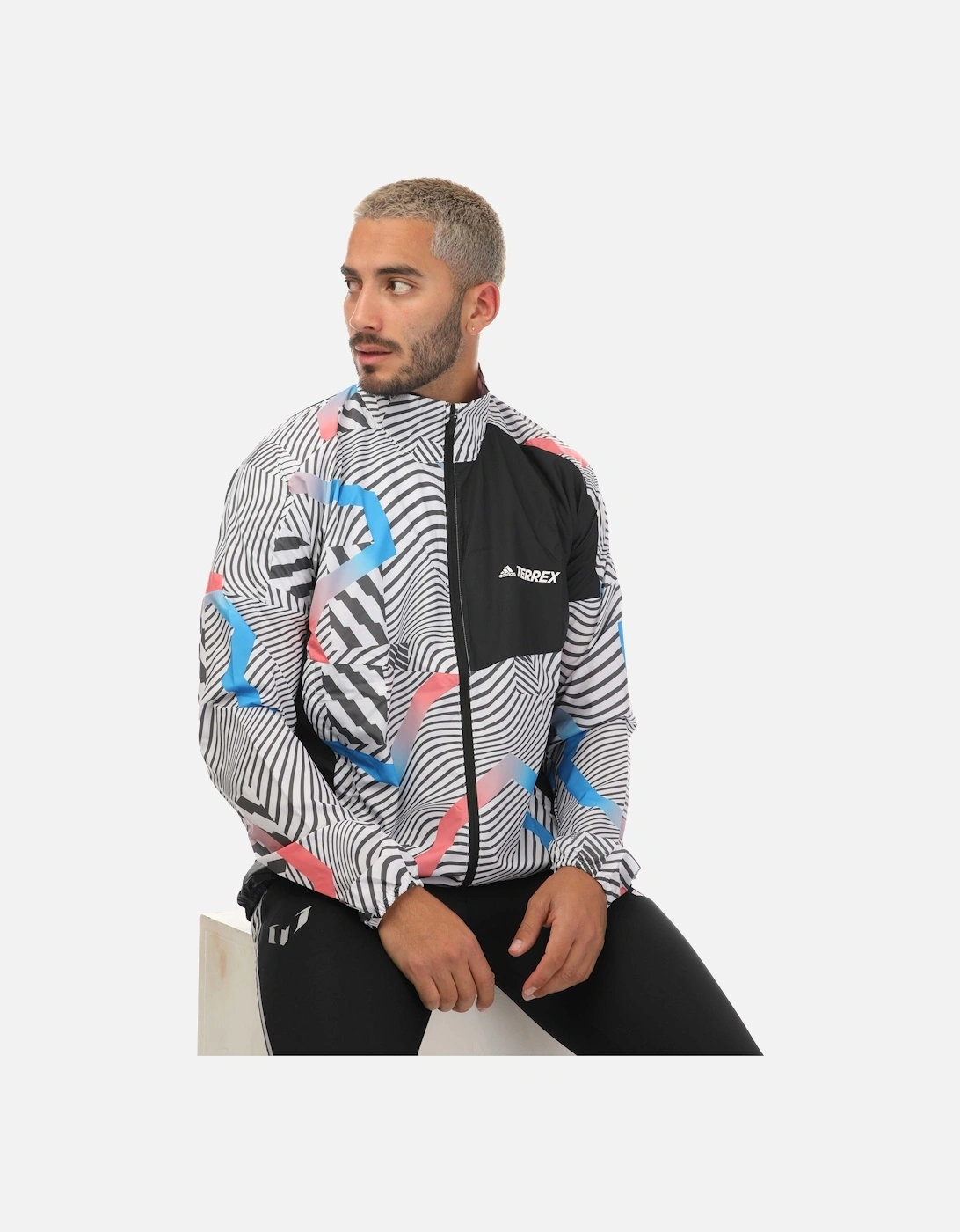 Mens Terrex Trail Running Printed Wind Jacket - Terrex Trail Running Printed Wind Jacket