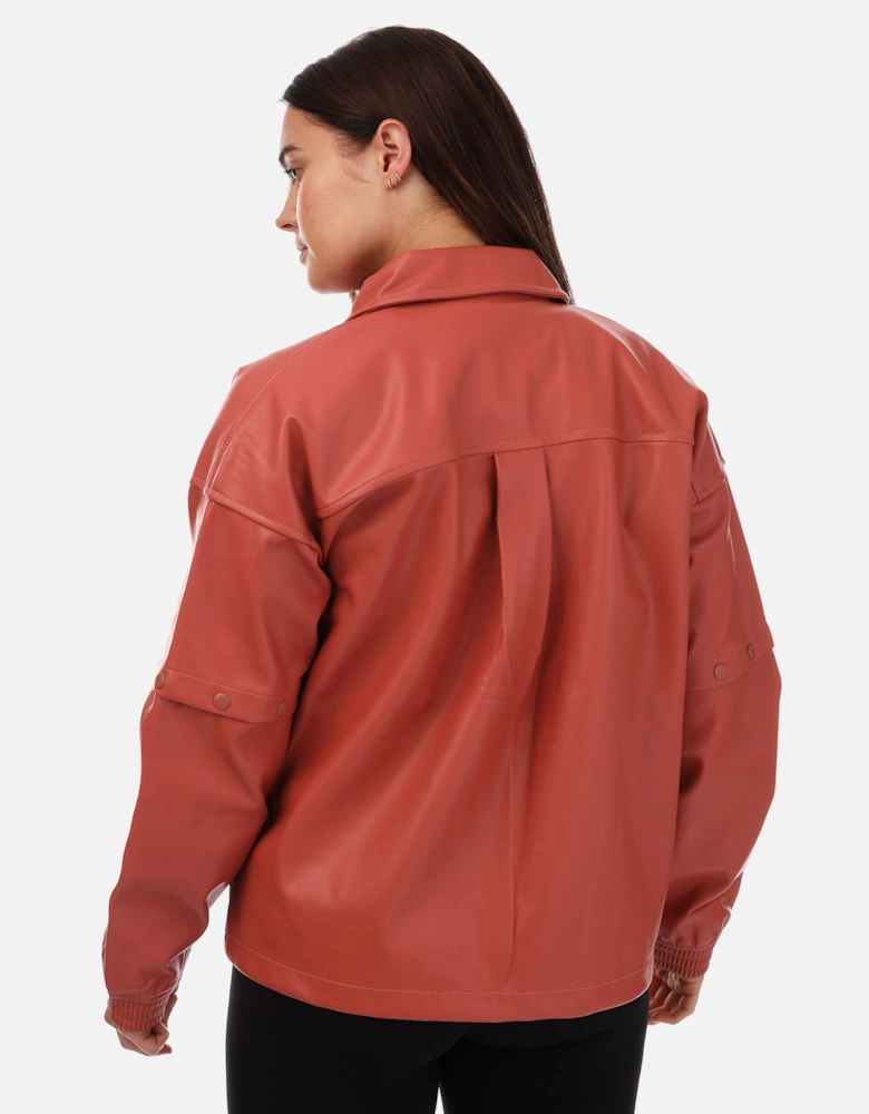 Womens Always Original Faux Leather Track Top