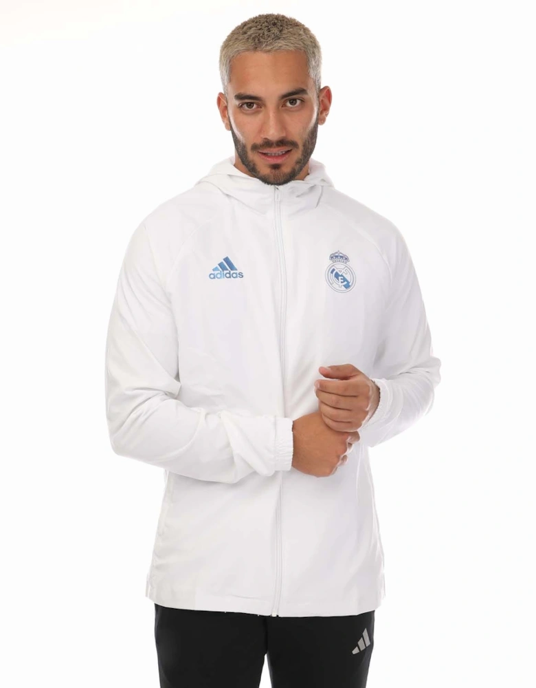 Mens Real Madrid Windbreaker Hooded Jacket