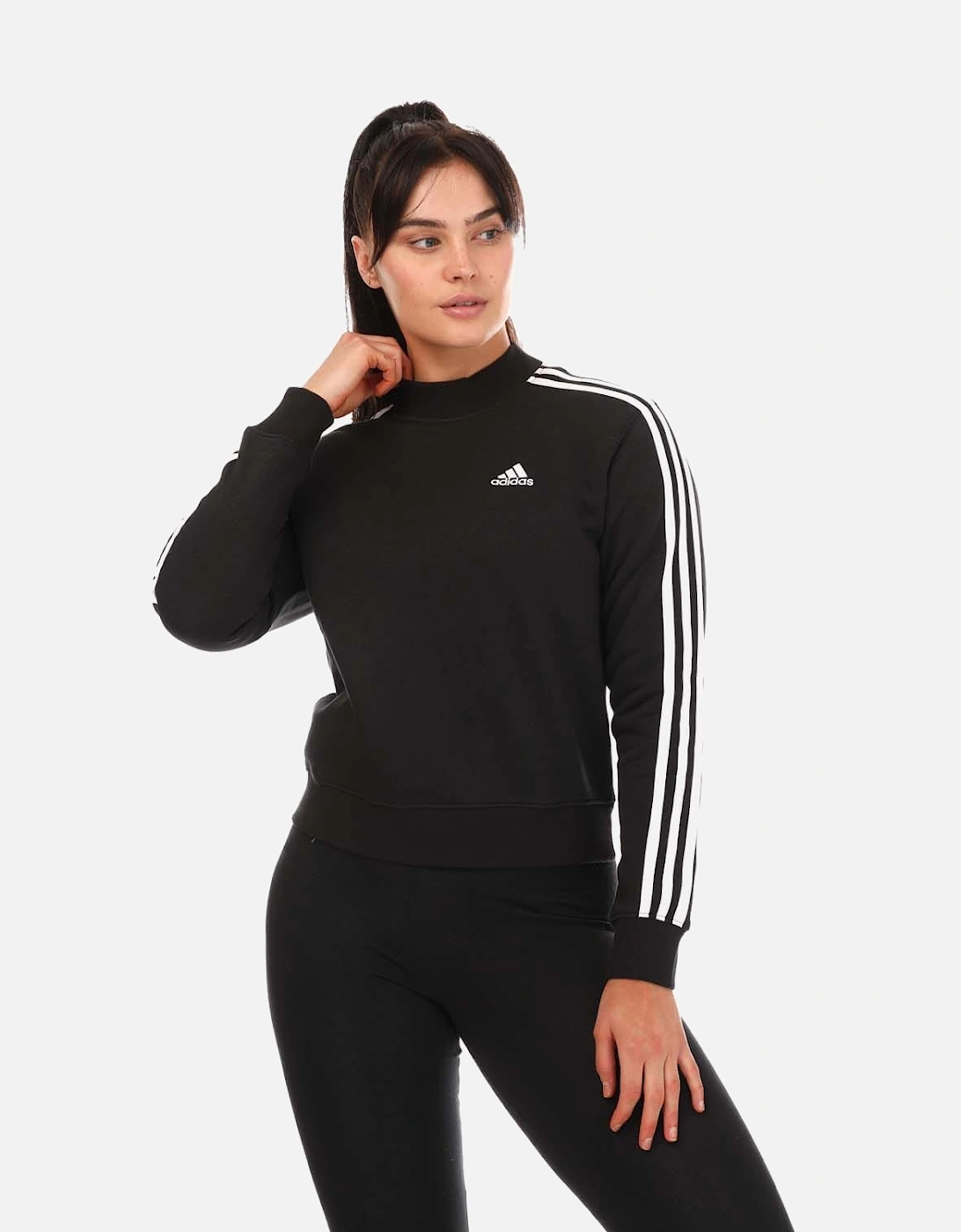 Womens 3-Stripes Half Neck Sweatshirt, 9 of 8
