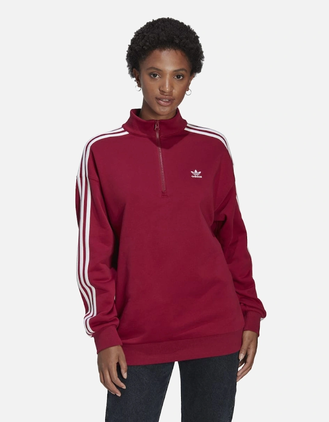 Womens Adicolor Trefoil 1/4 Zip Sweatshirt